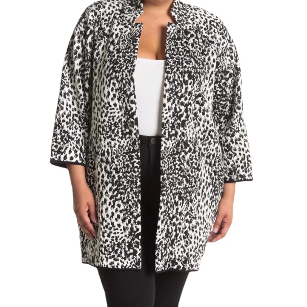 Philosophy Apparel Jacquard Open Front Jacket Sz 1X